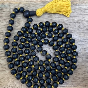 Karungali Mala, Ebony Wood Mala, Wood Bead Necklace, Prayer Beads, Handmade Necklace