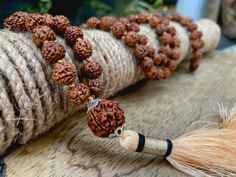 Black Rudraksha Mala - 108+1 Beads, 7mm, Full Length, Lab Certified - Natural Beads For Meditation, Prayer & Spiritual Wellness