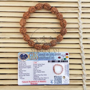Four Mukhi Bracelet-Lab Certified, 4 Mukhi Rudraksha Bracelet, Shiva Bracelet, Yoga Bracelet, Four Faced Rudraksha Bracelet