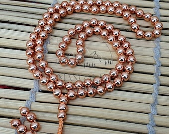 Copper Bead Buddhist Mala, 108 beads Mala, 100% Copper Mala, 8mm Copper Bead Necklace, Copper 108 Bead Healing Mala, Copper Healing Necklace