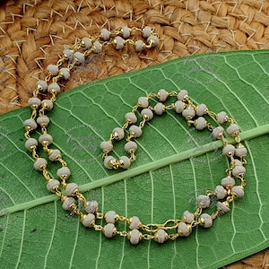 White Tulsi Necklace, Tulsi Rosary in Copper, Tulsi Necklace, Hare Krishna Necklace, Tulsi Kanti, Holy Basil Seeds, Tulsi Radhe Mala