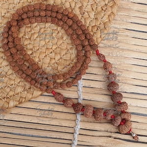Siddh Mala - 1 to 14 Mukhi Rudraksha Beads With Gauri Shankar and Ganesh Rudraksha, Indonesian Beads Lab Certified, Handmade Jewelry