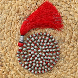 Parad Mala, 108 koralików Mala, Gutika Beads Necklace, Religijne prezenty- Bóg Shiva, Pooja Items