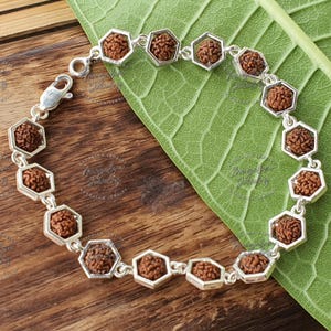 925 Sterling Silver Capped Rudraksha Beads Bracelet, Rudraksha bracelet silver, Rudraksha Bracelet, Silver Bracelet, Rudraksha hand bracelet