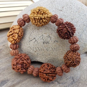 Rudraksha 2 3 4 5 6 7 Mukhi (Gesicht) Perlen Mala Armband Armband für Männer und Frauen, Rudraksha Armband, Shiva Armreif.