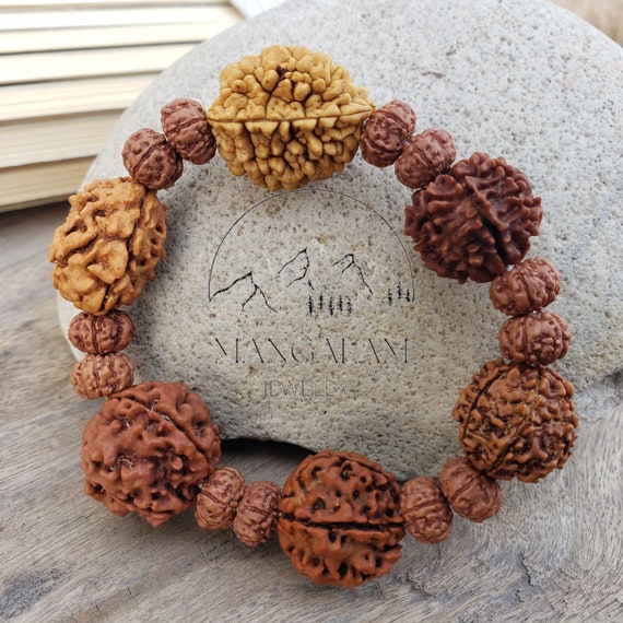 Rudraksha 2 3 4 5 6 7 Mukhi face Beads Mala Wrist Band Bracelet