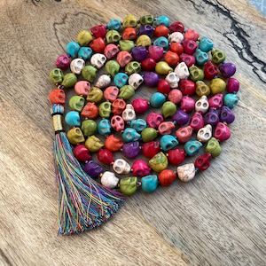 Multi Color Skull mala, Kali Necklace, Kapala Necklace, Mala Beads, Skull Necklace, Shiva Necklace, Handmade Jewelry