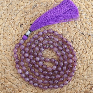 Pink Tourmaline Mala For Emotional Healing, Pink Tourmaline Necklace, 108 Mala Beads, Pink Tourmaline Beads, Statement Necklace