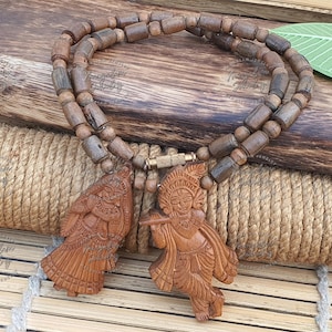 Radha Krishna Necklace, Tulsi Necklace, Tulsi Mala, Spiritual Necklace Yoga Jewelery