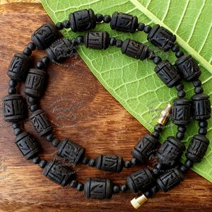 Radha Tulsi Mala Tulasi Bead Necklace Kanthi, India Women Men Mala Religious Jewelry, Hindu Krishna Prayer Mala, Holy Basil Wood Bead Mala