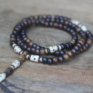 Yak bone Skull Mala 108 Mala Beads, Skull Mala, Mantra Mala, Yak Bone Mala, Kapala Mala, Lord kali Mala