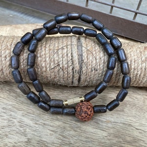 Kanthimala Big Size 1, 2, 3 ronde handgemaakte Tulsi Rudraksha-ketting, Hare Krishna Kanthi Mala, Tulsi Kantha Mala, Tulsi-kralen, Tulsi Choker