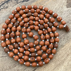 Radha Tulsi Mala Tulasi Bead Necklace Kanthi, India Women Men Mala Religious Jewelry, Hindu Krishna Prayer Mala, Holy Basil Wood Bead Mala
