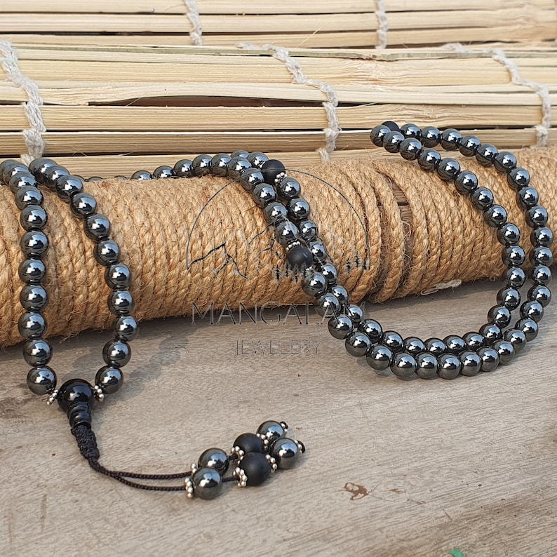 Negative Defense Mala, Magnetic Hematite Hematite Necklace, Yoga Gifts ...