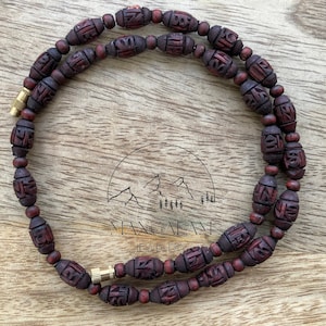 Radha Tulsi Mala Tulasi Bead Necklace Kanthi, India Women Men Mala Religious Jewelry, Hindu Krishna Prayer Mala, Holy Basil Wood Bead Mala