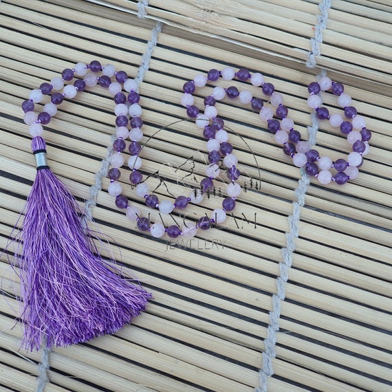Japa Mala In Quarzo Rosa - 108 Perline Naturali Per Meditazione E Benessere