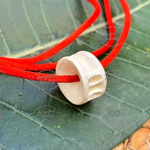 Natural Mangal Mani Sea Shell Pendant - Lab Certified, Gemstone for Spiritual Healing, Protection, and Prosperity, Healing Pendant