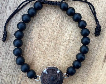 Shaligram Bracelet With Surya Sudershan Shaligram, Sudershan Shaligram, Silver Pendent, Sudershan Bracelet