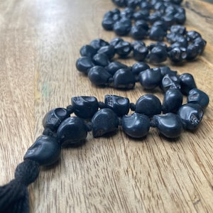 Black Skull mala, Kali Necklace, Kapala Necklace, Mala Beads, Skull Necklace, Shiva Necklace, Handmade Jewelry