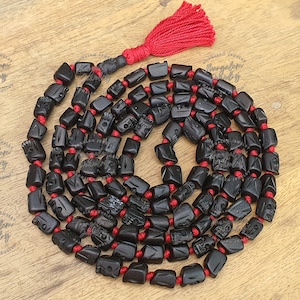 108 Black Skull Prayer Beads Mala, Skull Meditation Mala, Hindu Goddess Kali Alter Beads, Skull Mala Necklace, Kali Mala Necklace