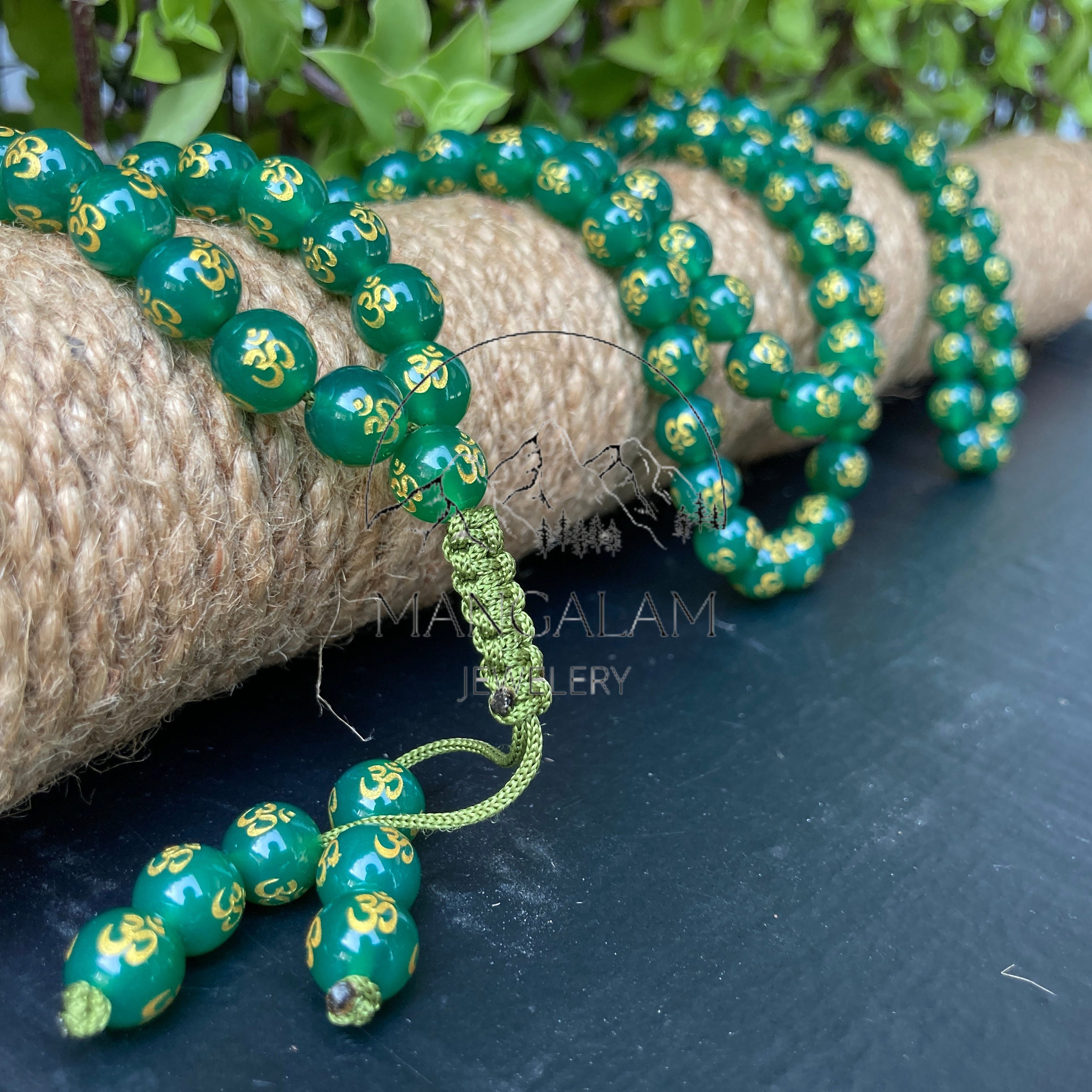 Tibetische Chakra Gebetskette, Mala Buddha/Lava - Modell 12