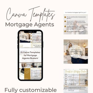 21 Canva Templates for Mortgage Brokers/ lenders/ Mortgage Agents 4 Instagram/Social Media (Black, White, & gold)