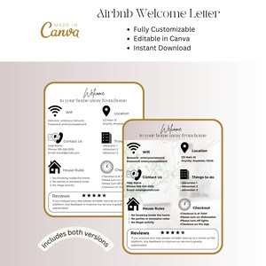 Printable Short Term Rental Welcome Signs/ House Rules  Poster/ Vacation Rental/ Airbnb sign Template/ editable Airbnb welcome guide signage