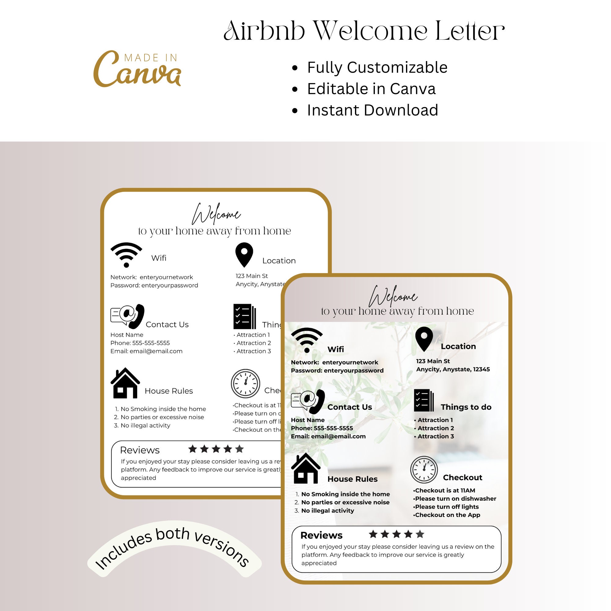 Short Term Rental Sign/ House Rules/ Vacation Rental/ Etsy