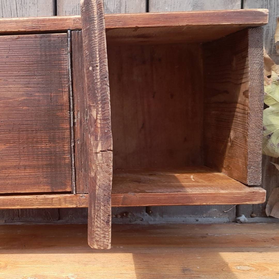 Antique Wood Tool Box, Rustic Primitive Farmhouse Decor, Vintage Wood ...