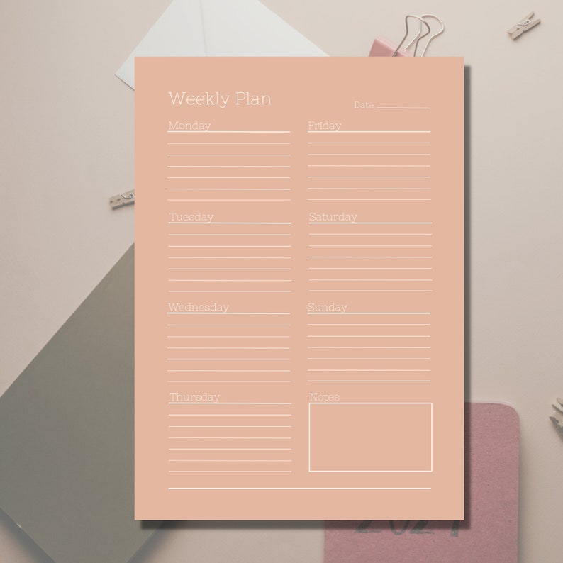 Weekly Planner, Weekly Planner Canva Template, Weekly Schedule, Weekly ...