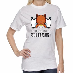 T-shirt damski Offizieles schlafshirt casual Fresh, bawełniana koszula, camiseta oficial de dormir, świeża koszula do spania, oficjalna koszula do spania,