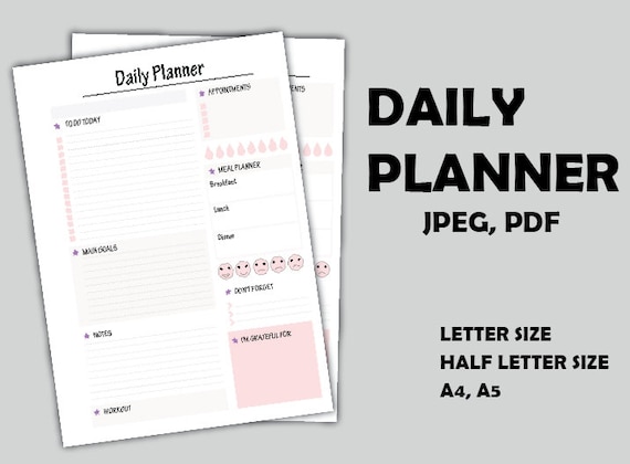 Daily Planner Printable Day Planner Daily Planner Printables | Etsy