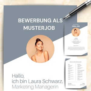 Plantilla de aplicación elegante y moderna en alemán, plantilla de CV para Word, Pages, OpenOffice, con portada y carta de motivación