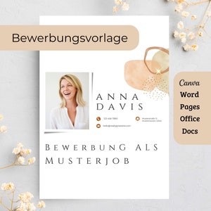 Carpeta de solicitud completa y moderna: portada, plantilla de CV, plantilla de carta de presentación, habilidades - para Word, Pages, Office, Google Docs, Canva