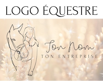 Minimalist Equestrian Logo on a Line for Horses, Dressage, Equestrian Therapists, Companies | Pre-Designed Customizable Logo