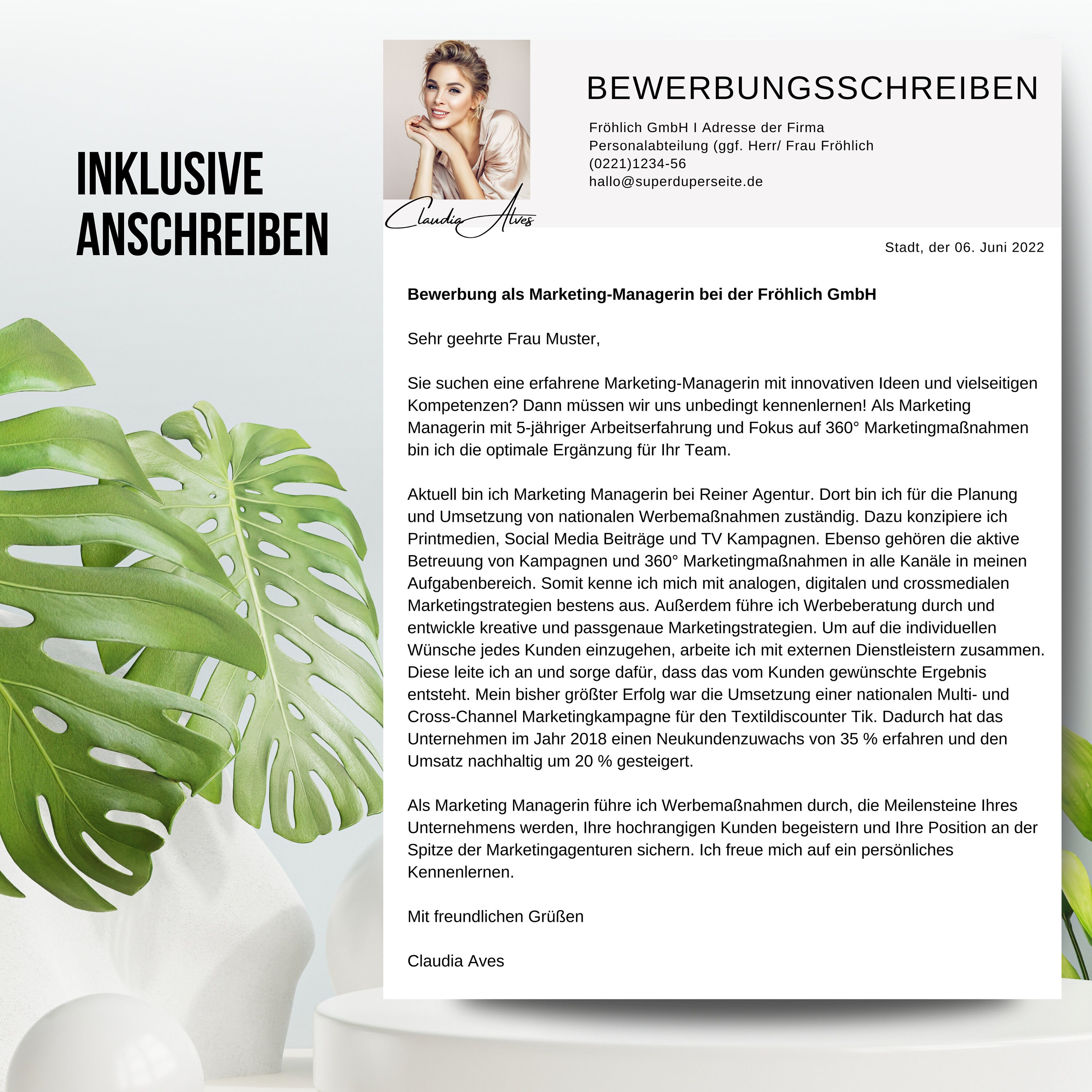 Modern & Professional Application Templates Design in German, CV for ...