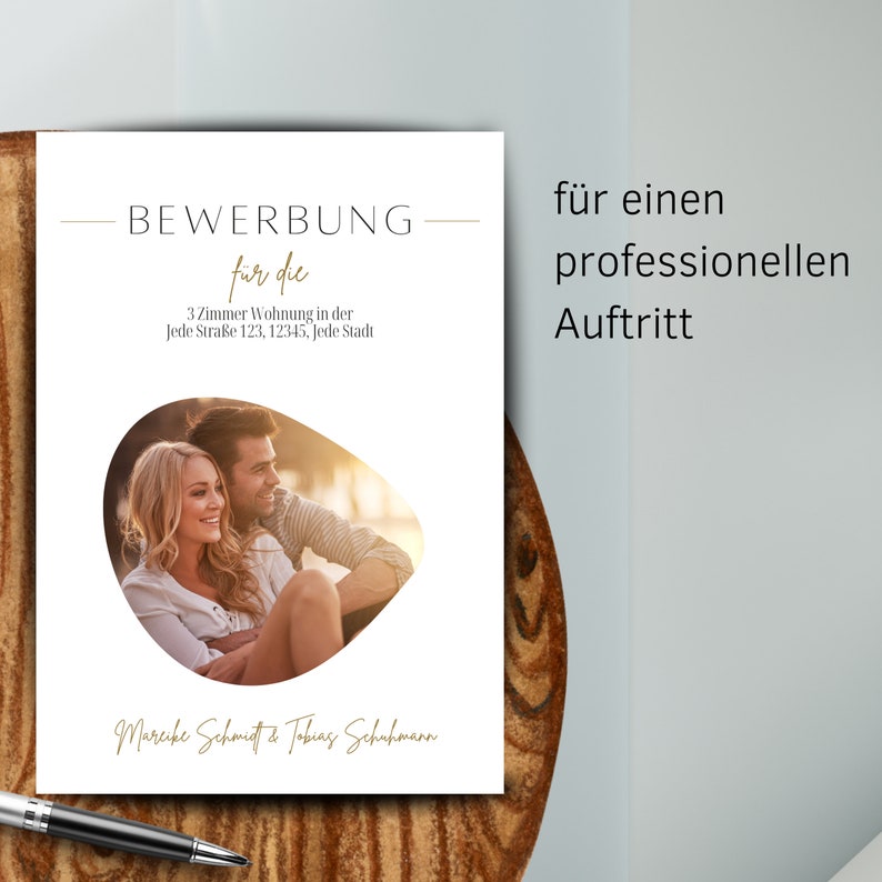 Moderne Wohnungsbewerbung, Vorlage für Word, Pages & OpenOffice, inklusive Kurzprofil und