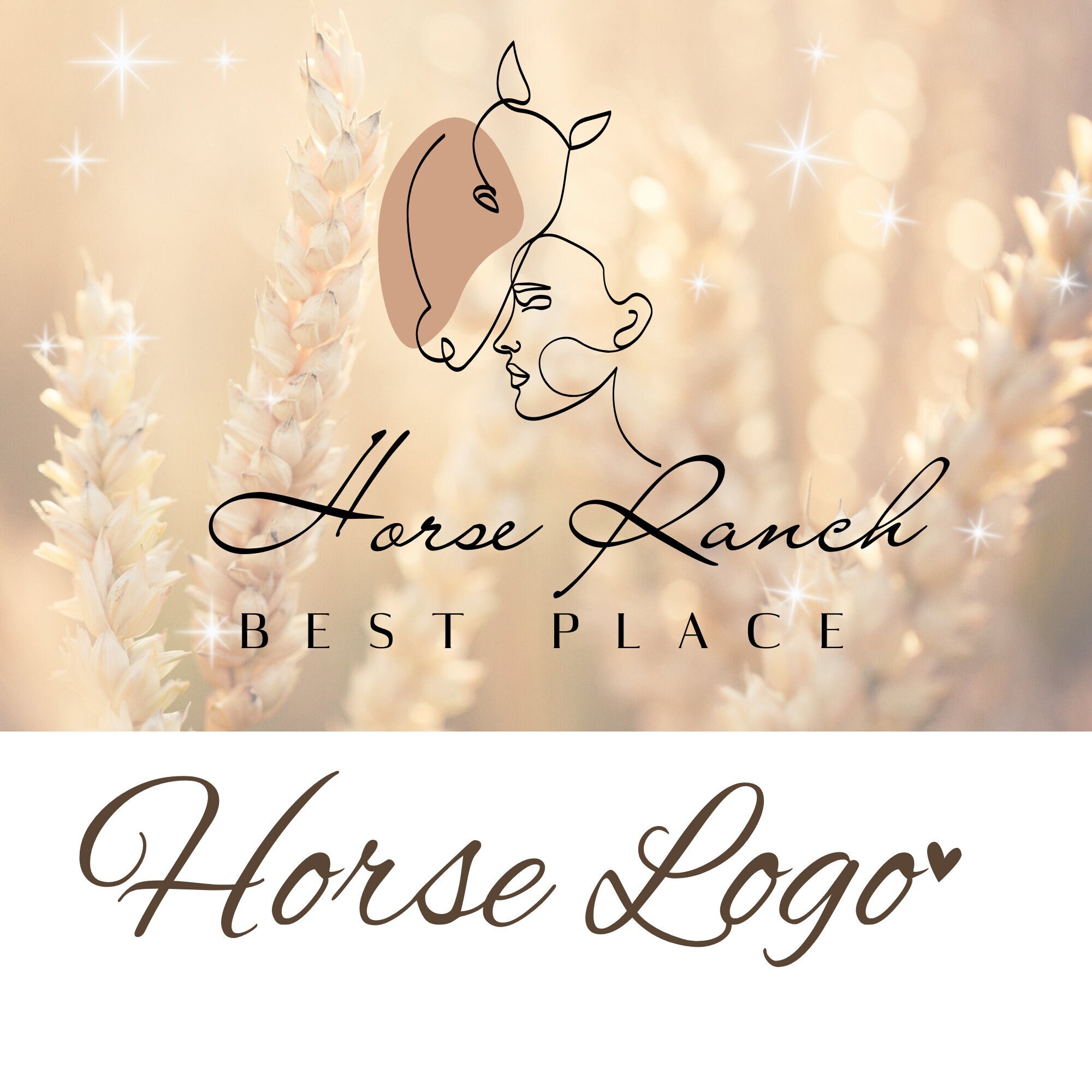 One Line Logo Design With Horse for Riding Stables - Etsy