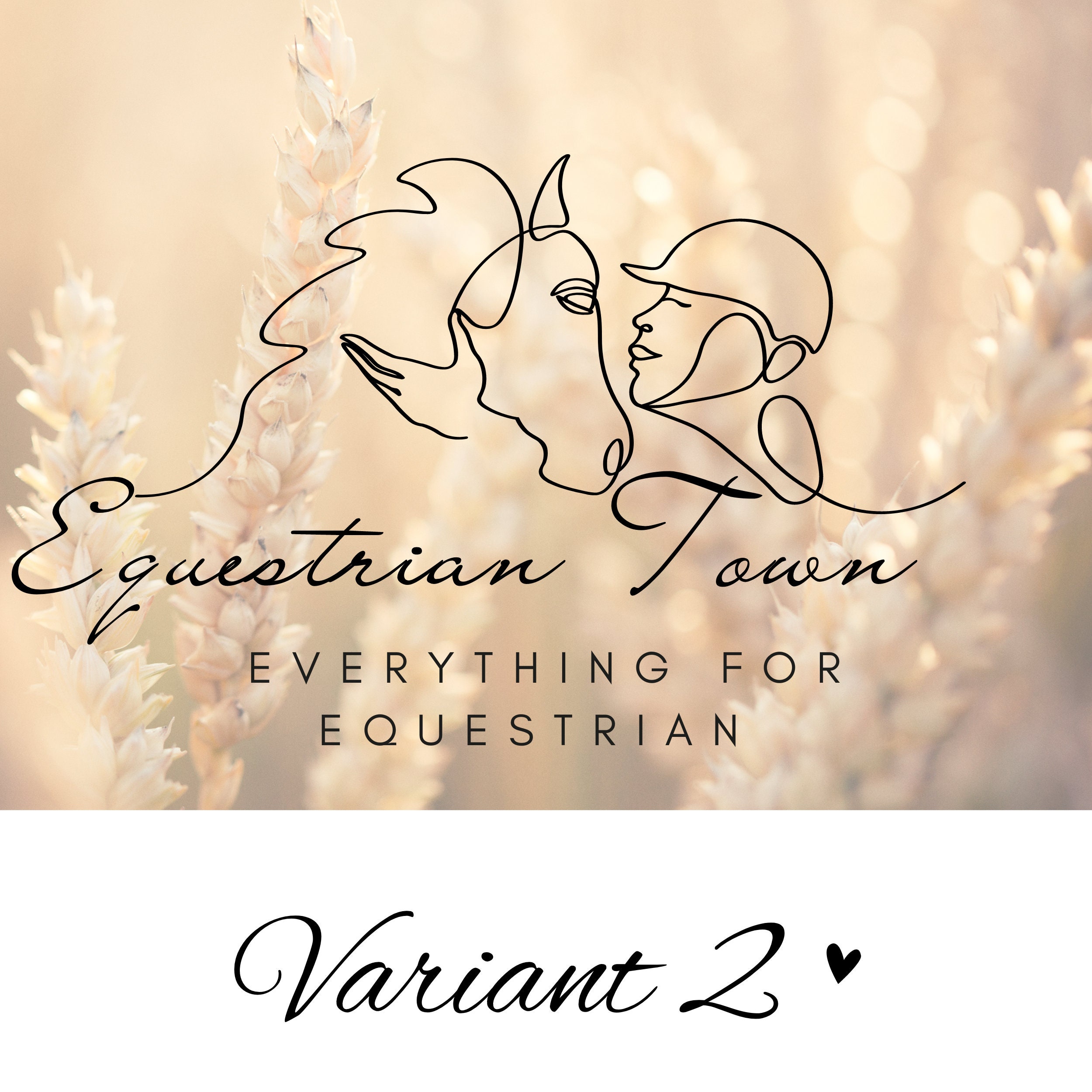 One line Logo Design mit Pferd für Reiterhöfe Dressurreiten - Etsy.de