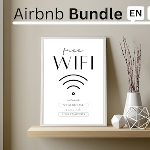 Airbnb/ Vakantieappartement Welkom/ Welkomstbundel in DE & EN - Wifi, huisregels, rookverbod - Printklare sjablonen