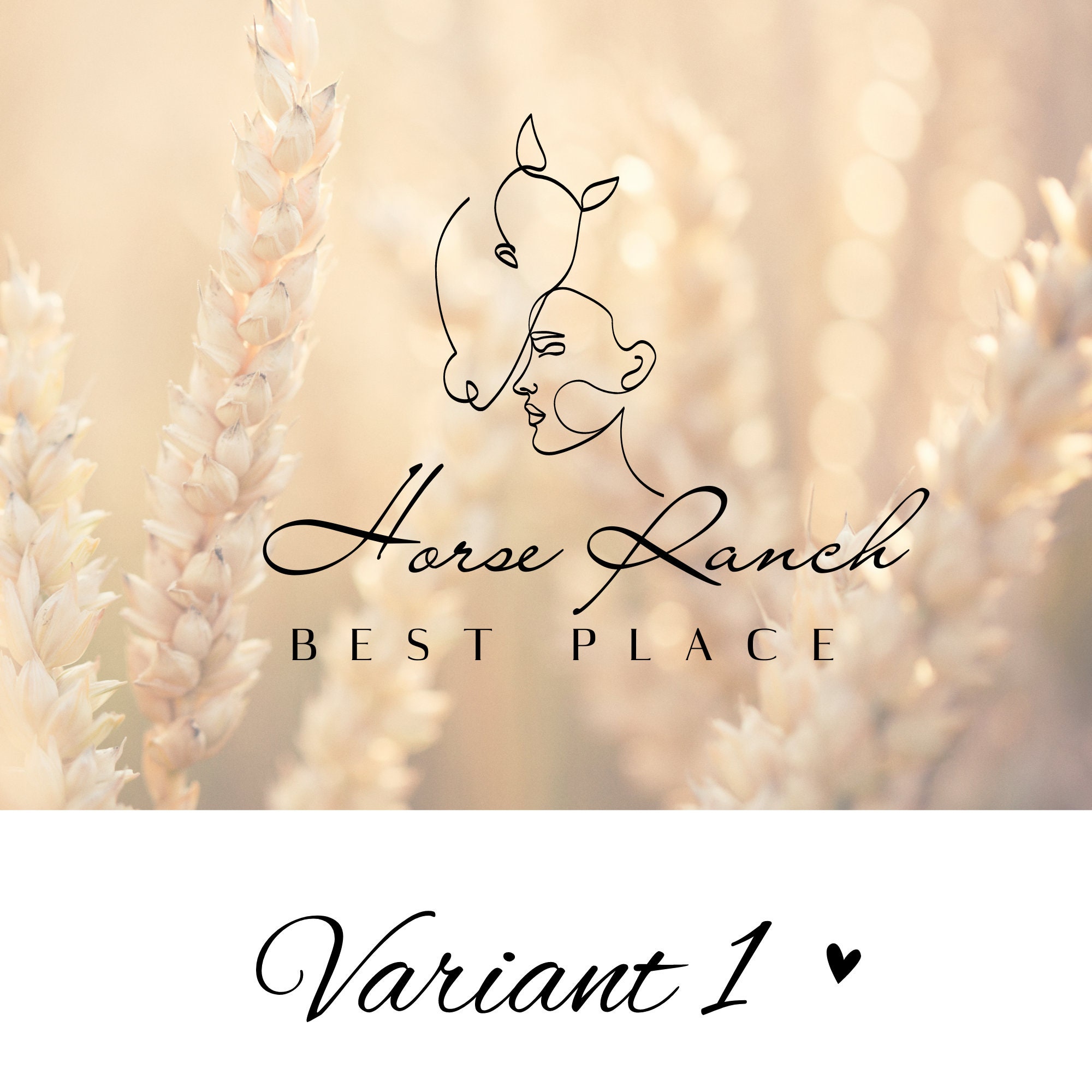One line Logo Design mit Pferd für Reiterhöfe Dressurreiten - Etsy.de