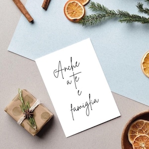 Anche a te e famiglia - Biglietto auguri di Natale stampabile - Download DIGITALE - Stampa in A4 Grandezza finale 5 x 7 inch con TAG OMAGGIO