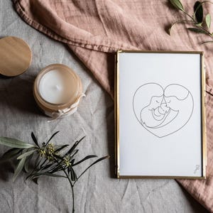 Mamma e papà con neonato - Ritratto di famiglia - Idea regalo per nascita, genitori o festività