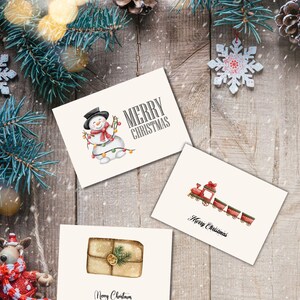 SET of 3 Merry Christmas and Happy Holidays Greeting Cards - DIGITAL Download