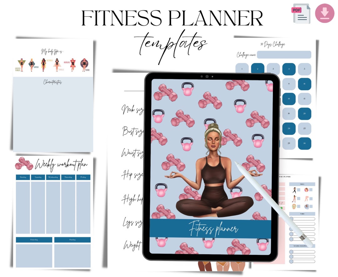 Digital Fitness Planner Inserts Digital Fitness Planner Etsy