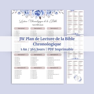 FRANÇAIS - JW Plan de Lecture Biblique Chronologique en Français – 1 An / 365 Jours | PDF Imprimable | A4 et Us Letter - Matthieu 5:3