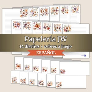 Carta da lettere stampabile JW per biglietti d'auguri | Fiori autunnali al tramonto | 12 design + informazioni sul gioco | A4 e US Letter | Con e senza codice QR su Jw.org