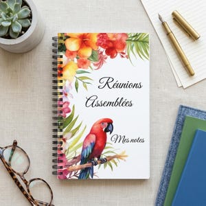 FR Spiral Notebook Assembly JW Tropical Parrot | Jehovah’s Witness Meetings Notebook | Pioneer and Baptism Gift | A5 journal