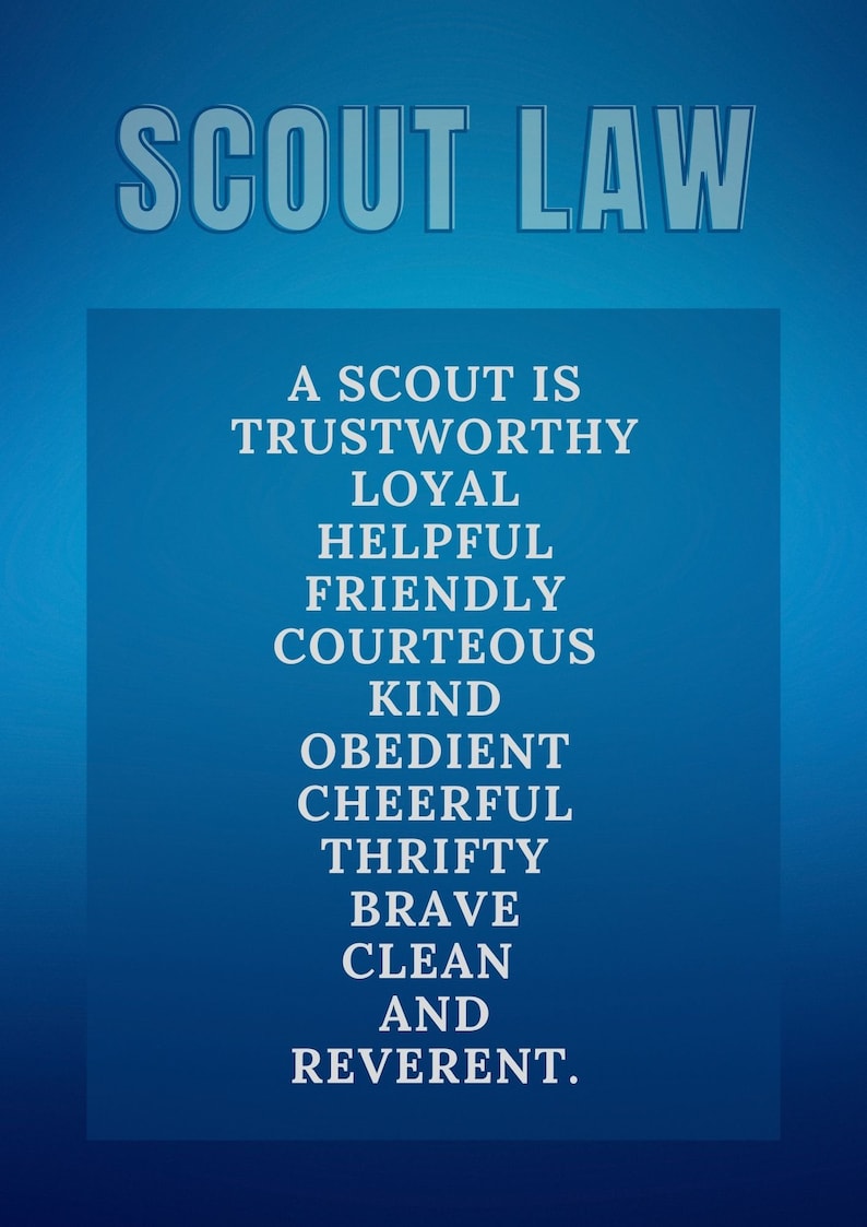 11 X 17 Scout Oath and Scout Law Poster Etsy