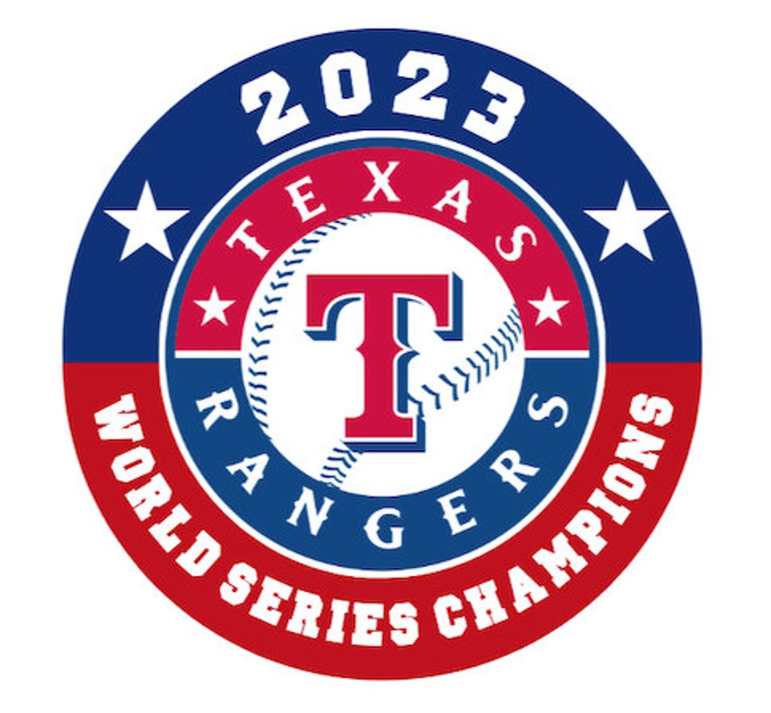 Texas Rangers World Series 2023 Champions Round Sticker or Etsy